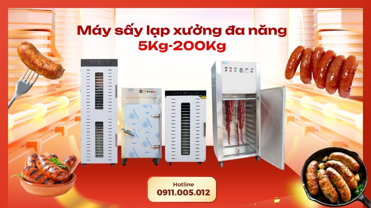 Máy sấy lạp xưởng đa năng 5Kg-200Kg